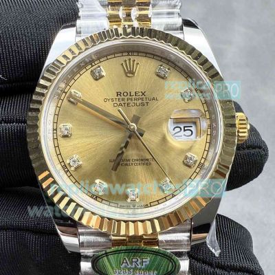 ARF Swiss Copy Rolex Datejust II Gold Diamond Dial Two-Tone Jubilee Watch 